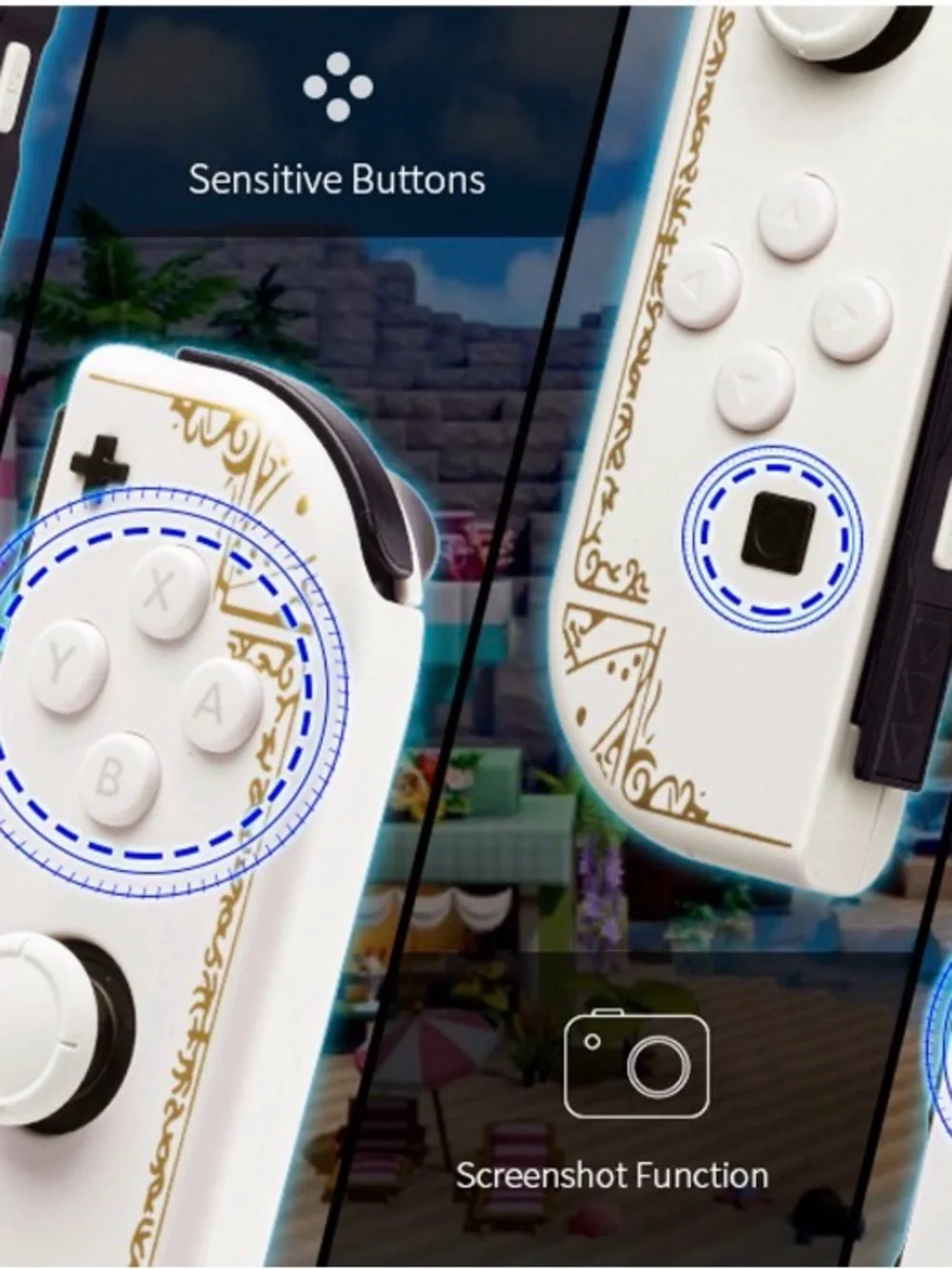 Nintendo Compatible Joy-Con Controller Pair - White with Gold Accent